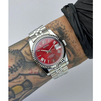 Custom Seiko Mod • Red Roman DateJust • 36mm